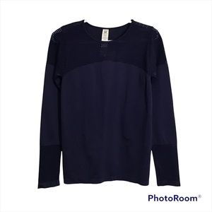 Fabletics Compression Long Sleeve Athletic Top with Mesh Details size M